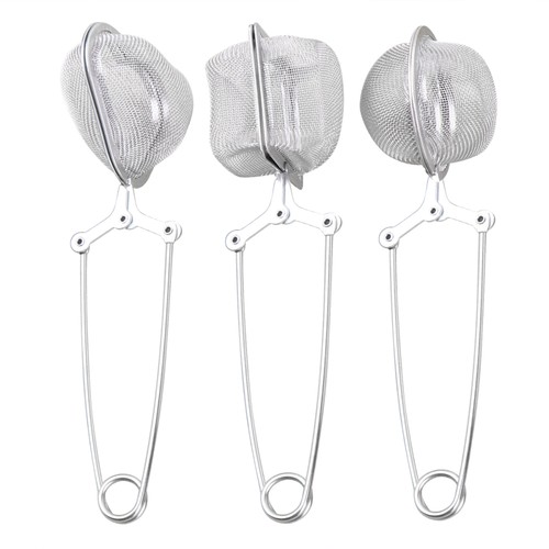 3 Pcs Stainless Steel Tea Strainer Long-handle Filters for Infuser