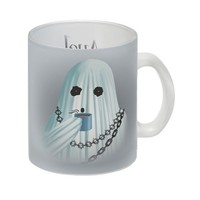 Glas Tasse Mit Lustigem Motiv Und Spruch - Auch Geister Brauchen Kaffee -