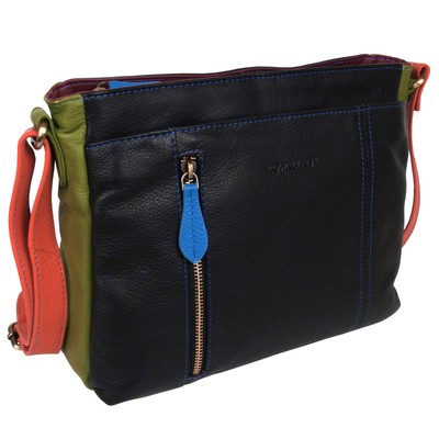 Rowallan of Scotland Damen Schultertasche Regenbogen Leder