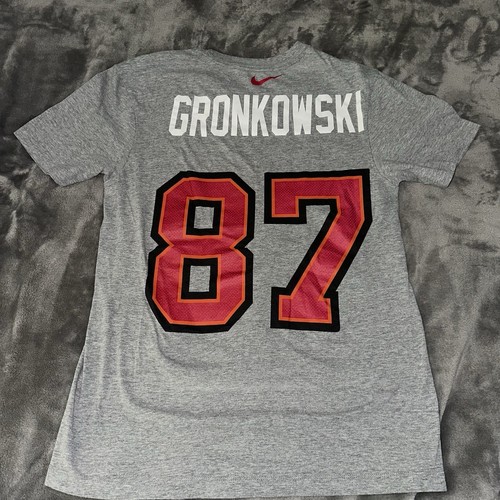 Rob Gronkowski Tampa Bay Buccaneers Nike #87 Gray T-Shirt Men's Size Small - Picture 9 of 15