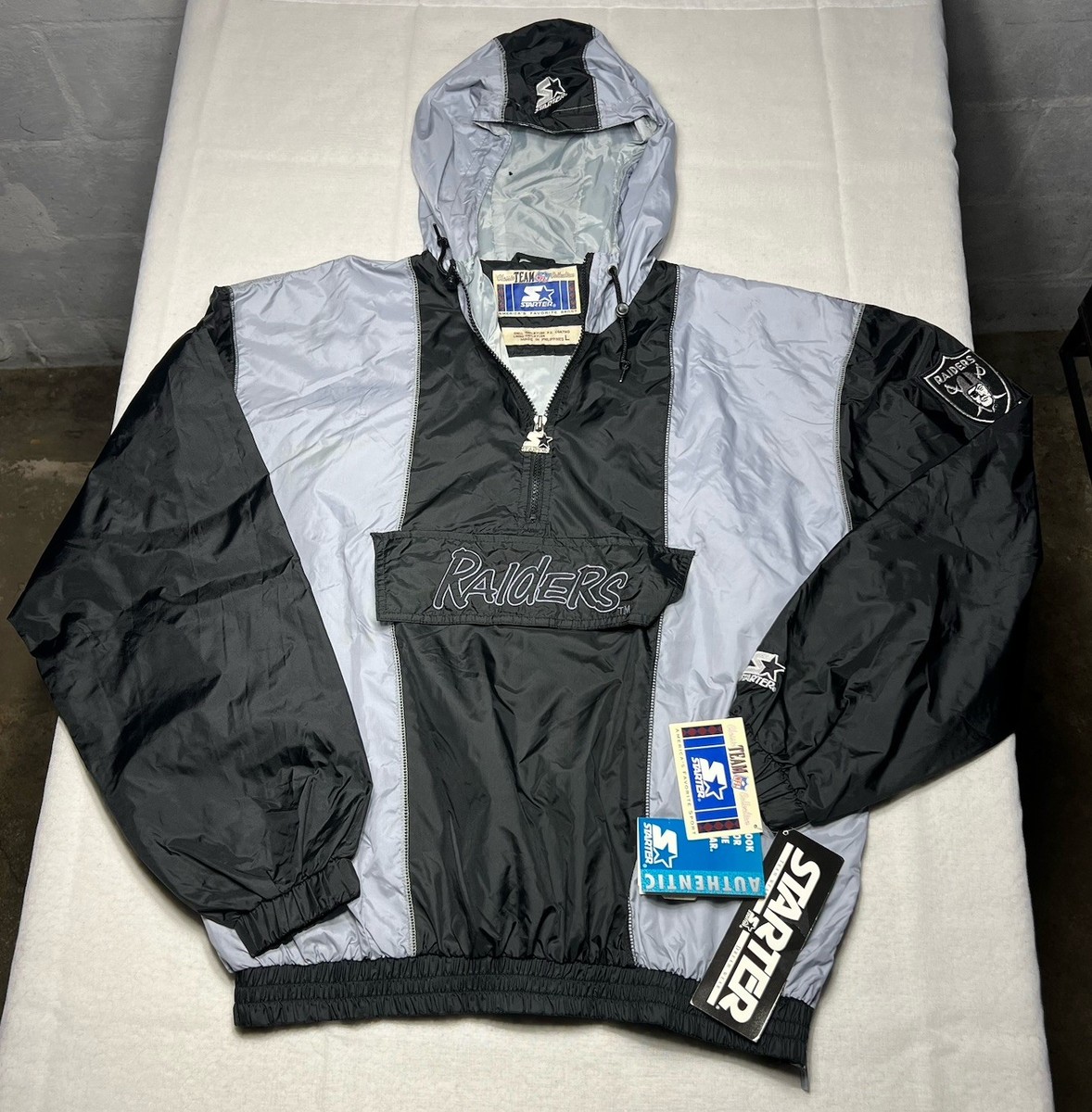 NWT VTG NOS 90s Starter Raiders 1/4 Zip Pullover Windbreaker