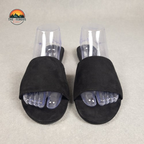 NWOB J Crew Factory One Strap Slide Sandals Black BG566 Women’s Size 10 - Picture 2 of 9