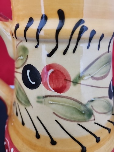 Vintage Pier 1 Imports Olive Pitcher Hand Painted Made In Spain 9" - Picture 5 of 9