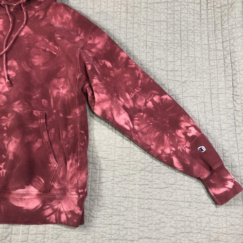 Champion Sudadera con Capucha Tejido Inverso Para Hombres Grande Granate Tie Dye Pullover Sudadera - Imagen 14 de 24