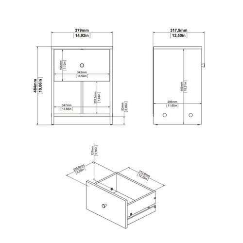 3 Pieces Modern Engineered Wood Dresser and Nightstands Bedroom Set in Black - Bild 7 von 17