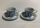 Kutani Ware Ikeda Mantoshio Masuo Cup Saucer Pair