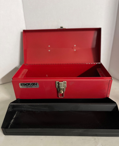 Stack-On New Classic RED Steel 16" Tool Box with Folding Lockable Handle & Tray - Picture 1 of 4