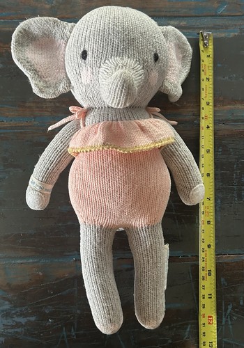 Peluche tejido a mano Cuddle & Kind bebé elefante 7 pulgadas - Imagen 7 de 11