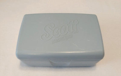 Scott Flushable Wipes Container Powder Blue Box Bathroom EMPTY