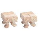 8 pcs Solid Wood Furniture Legs: Decorative Carved Sofa Feet Replacement -