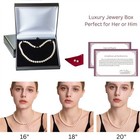 16 Inch Choker Set ROUND 9-10mm White Pearl Necklace Earrings Set Cultured — photo 5