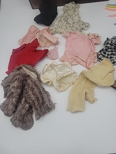 VINTAGE VOGUE GINNY Doll CLOTHES ACCESSORIES LOT Raincoat Dress Hangers Jacket - Picture 16 of 18