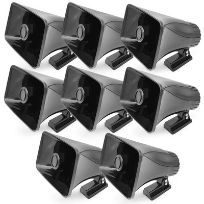 Pyle 8'' PA Horn Speaker for Indoor/Outdoor Use, 65W Peak Power, Black, 8 Pack