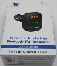 Just Wireless Bluetooth FM Transmitter USB Car Charger QC3.0 18W Hands-Free
