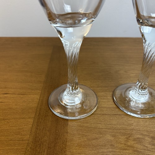 Pasabahce Twisted Stem Wine Glasses 8” Set Of 2 Clear Glass - Picture 5 of 11