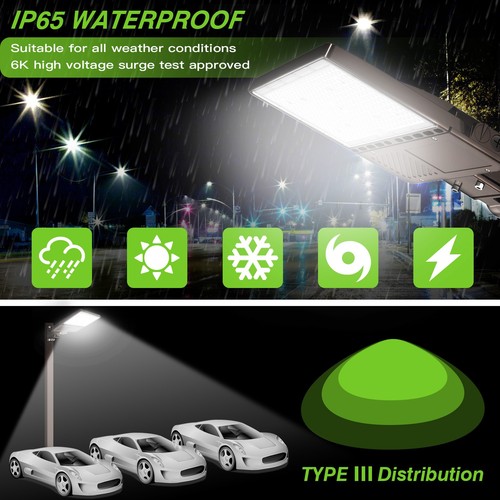 150W LED Shoebox Parking Lot Light Dusk To Dawn Photocell 22500 Lumens 100-277V - Picture 8 of 11