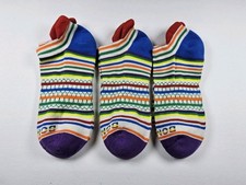 Bombas Original Bee Proud Rainbow Pattern Ankle Socks Lot Of 3 Pairs Size M