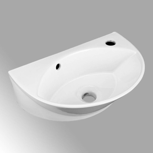 Renovators Supply Manufacturing Bathroom Sinks 17 In. White Ceramic Wall Mounted - Picture 7 of 8