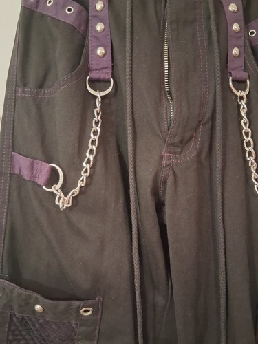 Tripp NYC Jeans Bondage Chains Zippers Goth Emo Rave Black Size XS - Picture 5 of 10
