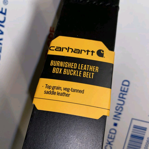 Carhartt Herren Gürtel brüniertes Leder Box Schnalle Größe 42 schwarz - Bild 4 von 8
