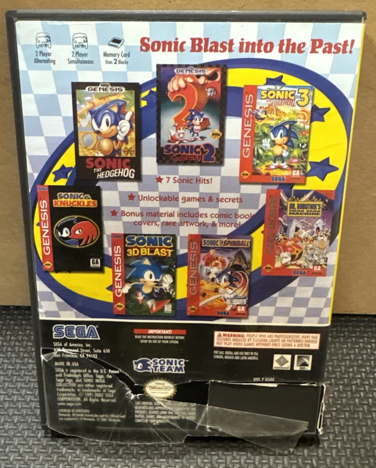 Sonic Mega Collection (Nintendo GameCube, 2002) CIB Complete w/ Manual - Image 2 of 4