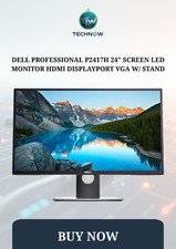 Dell Professional P2417H 24" Screen LED Monitor HDMI DisplayPort VGA w/ Stand