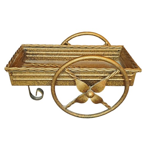 Decorative Metal Wagon with Wheels Hitch 10 inch Heavy-Duty