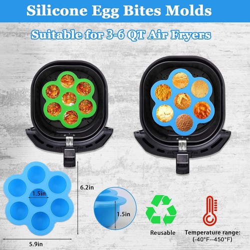 Elegante Silikon Eierbeißformen für Air Fryer & Instant Pot, 2er Pack - Leicht zu reinigen - Bild 5 von 10