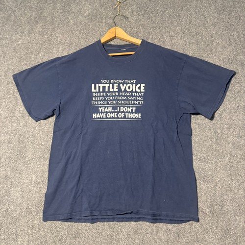 T-Shirt Herren XL Meme Little Voice Pullover Alltagskleidung lustig blau/weiß - Bild 1 von 6