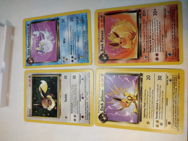 Pokemon Dark Flareon Jolteon Vaporeon Eevee Team Rocket NM WOTC Vintage