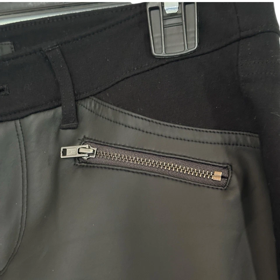 Mossimo 女式黑色人造皮革正面 4 码弹力打底裤 — 第 4/4 张图片