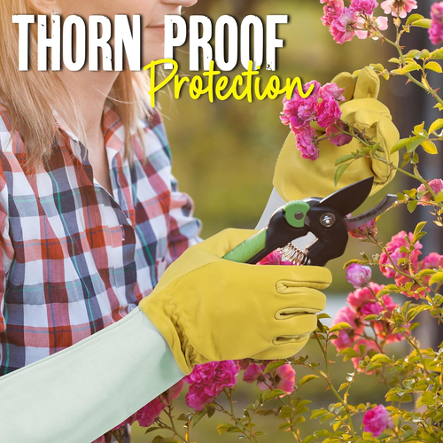 Rose Gloves for Men & Women, Long Leather Gardening Gloves Thorn Proof, Best Gar - Picture 3 of 12