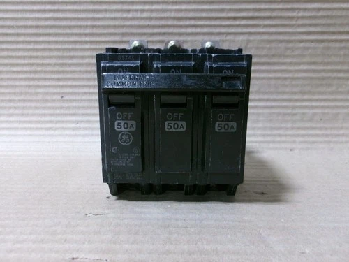 GE THQB THQB32050 3 Pole 50 Amp 240V Silk Screen Bolt-On Circuit Breaker
