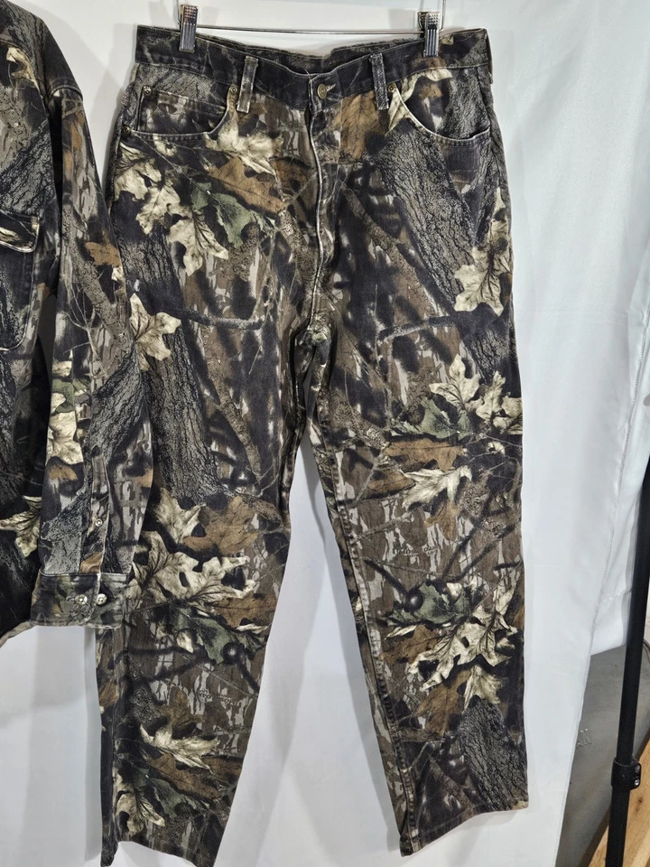 Cabela's Mossy Oak Break Up Camo Hunting Shirt and Pant Set Chamois Cotton L 36 - Image 4 of 4