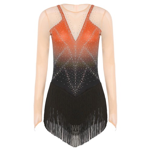 Womens Dresses Figure Skating Dress Gymnastics Dancewear Stage Leotard Bodysuit - Picture 62 of 83