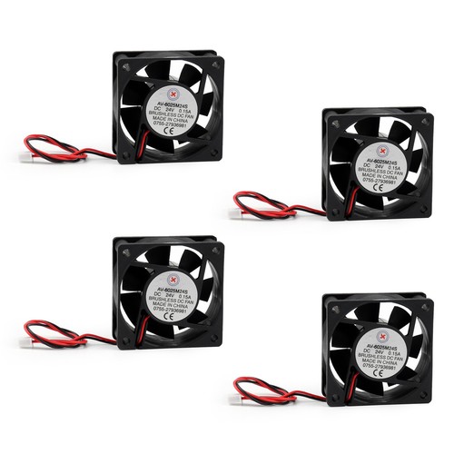 4X DC Brushless Cooling Fan 24V 0.15A 6025S 60x60x25mm 2 Pin CUP Computer Fan T9