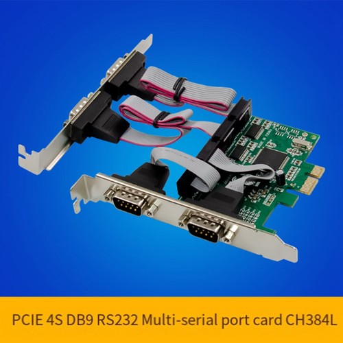 2X(Expansion Card ST310 PCIe X1 CH384L 4S DB-9 Pin RS232 COM Port8684 - Afbeelding 6 van 8