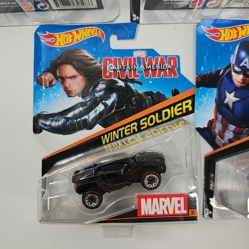 Set of 5 Hot Wheels Marvel Civil War Captain America-Winter Soldier-Vision NIP - Picture 2 of 6