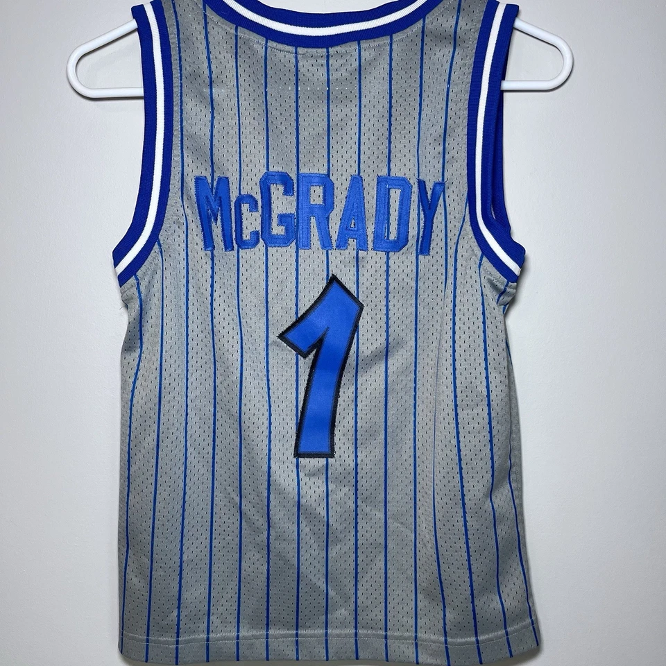 Camiseta deportiva a rayas pequeña vintage del equipo Y2K Nike NBA Orlando Magic Tracy McGrady #1 Foto 3 de 4