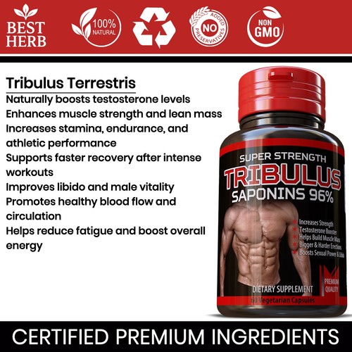 180 TRIBULUS TERRESTRIS STRONGEST EXTRACT PILLS TESTOSTERONE 96% SAPONINS 7500mg - Picture 6 of 14