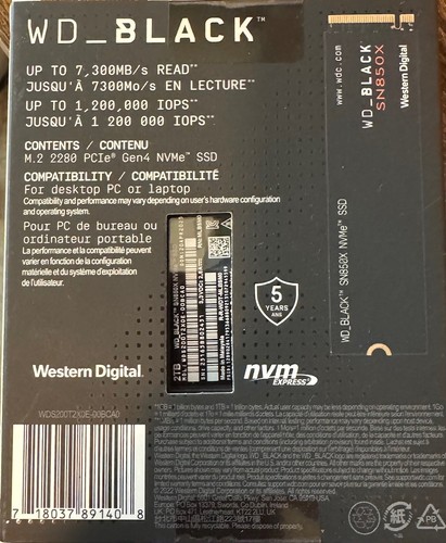NEU Western Digital WD_Black SN850X 2TB SSD VERSIEGELT WD BLACK 2 TB - Bild 4 von 4