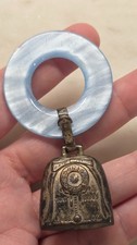 Vintage Web Sterling Silver Baby Rattle And Teether MOP