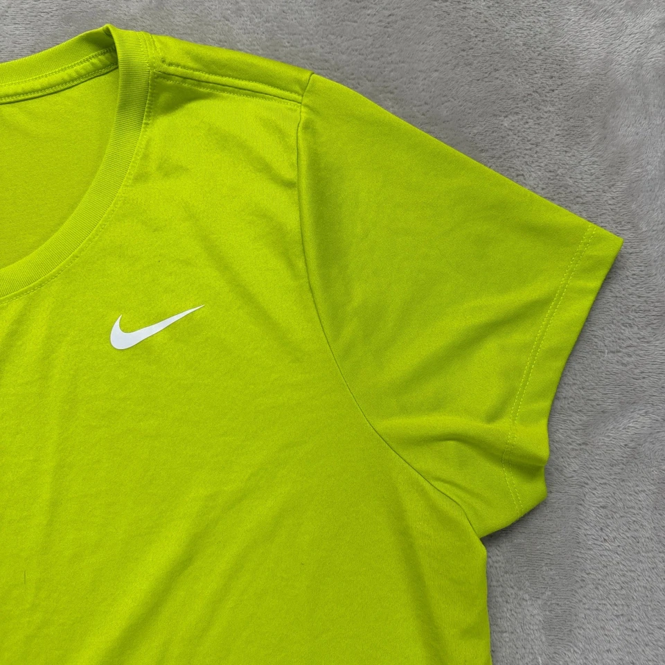 Nike Shirt Women's 1X Dri Fit Legend Crew Tee in Citrus Lime Running Workout Gym - Image 4 of 4