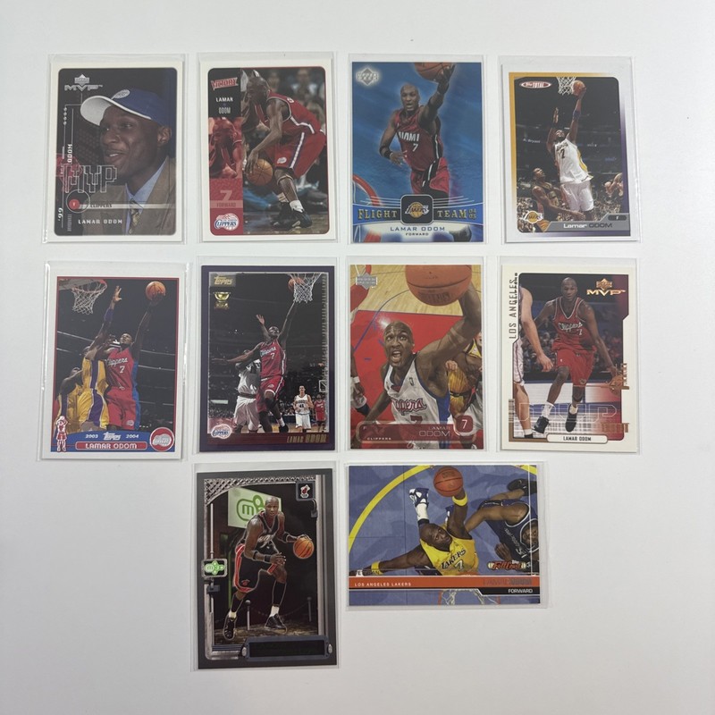Lamar Odom Lot (10) Basketball Cards Skybox Topps Hoops Upper Deck Insert