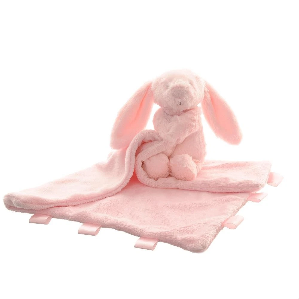 Baby Comforter Blanket Pink Bunny Soft Toy New Born Gifts Baby Shower Taggy