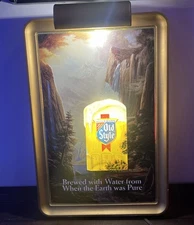 Vintage Heileman’s OLD STYLE BEER 3D "PANORAMA" Lighted Bar Sign MUG WATERFALL