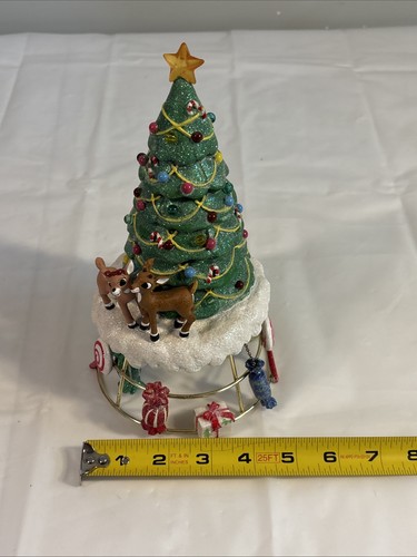 Hawthorne Village Rudolph El Reno Nariz Roja Ciudad Árbol Topper RARO - Imagen 9 de 13