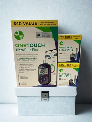 One Touch Ultra Plus Flex Blood Glucose Meter BONUS test strips
