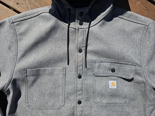 Carhartt Rain Defender Jacket Men's Medium Relaxed Fit Heavyweight Hood Fleece - Picture 3 of 9