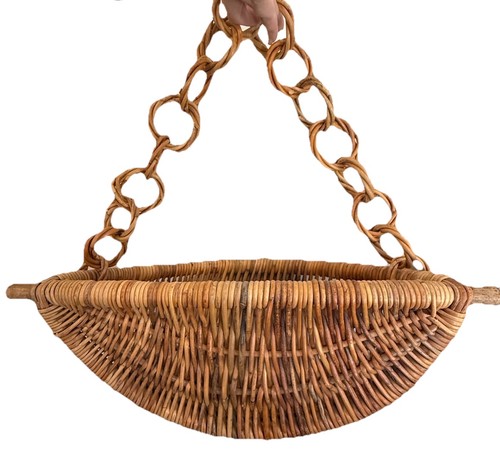 Vintage Korbgeflecht Wand Tasche Wandbehang Pflanzkorb Dekor 20x9x9" - Bild 5 von 13
